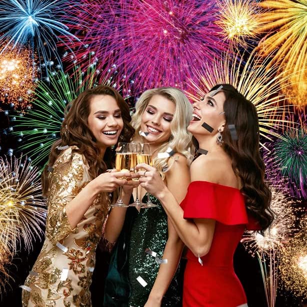 10x8ft Happy New Year Backdrop Sparklers Fireworks Year 2026 Party Decorations Photography Backdrop Grad Graduation Christmas New Year Festival Holiday Celebration Family Backdrop Photo Prop - Image 2