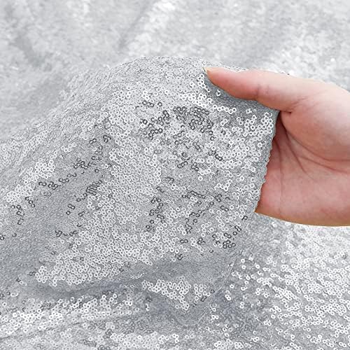 Sugargirl 10 Packs 12 x 72 inches Sequin Table Runner, Glitter Silver Table Runner for Birthday Party Supplies Wedding Holiday Celebration Event Decorations - Image 4