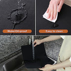 Homaxy PU Faux Leather Placemats for Dining Table, Set of 6, Black - Image 4
