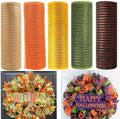 5 Rolls Fall Thanksgiving Deco Mesh Ribbon for Wreaths Crafts by JStnana