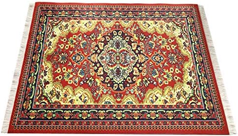 Set of 4 Rug Placemats – Miniature Oriental & Turkish Carpet Style Table Mats, Decorative Fabric Dinner Mats with Fringes, Washable, Rectangular 16x12 inch, Colorful Table Setting Accessories - Image 5