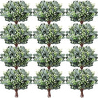 Janinka 90 Pcs Artificial Seeded Eucalyptus Stems Mixed Greenery by Janinka