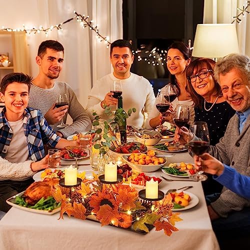 meekoo Fall Candle Holder Centerpiece for Table Thanksgiving Dining Decor - Image 5