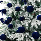 Velvet Christmas Ornaments Set 38Pcs Flocked Shatterproof Christmas Ornaments for Christmas Tree Decorations Xmas Decorative Hanging Christmas Ball Ornaments for Holiday Home Decor - Image 3