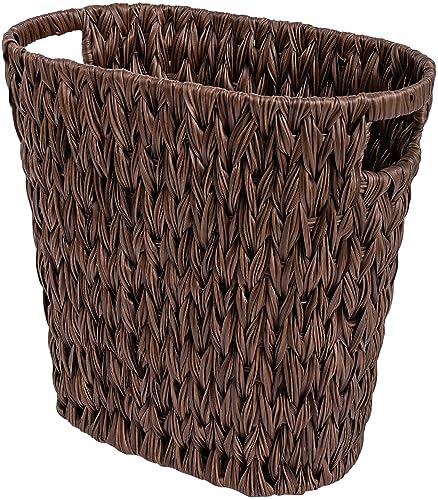 GRANNY SAYS Bedroom Trash Can, Wicker Waste Basket for Bathroom, Brown by GRANNYSAYS