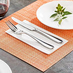 Restaurantware-Amalfi 16 x 12 Inch Plastic Placemats, Set Of 6 Basketweave Outdoor Placemats - Heat Tolerant, No Stain, Papaya Inspired Finish Vinyl Table Placemat, Waterproof, Easy To Clean - Image 3
