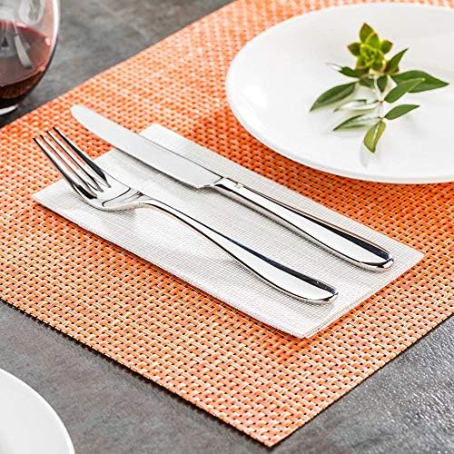 Restaurantware-Amalfi 16 x 12 Inch Plastic Placemats, Set Of 6 Basketweave Outdoor Placemats - Heat Tolerant, No Stain, Papaya Inspired Finish Vinyl Table Placemat, Waterproof, Easy To Clean - Image 3