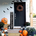 Halloween Unwelcome Sign For Front Porch Scary Wooden Vertical Go Away Sign Standing For Patio Front Door Porch Celebrate Holiday Home Party Wall Home Decor 48"×8" - Image 4