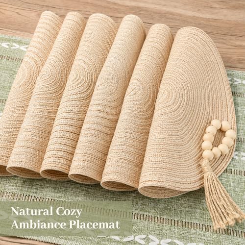 Boho Table Runner and Placemats Set of 6, Modern Farmhouse Table Decor - Image 6