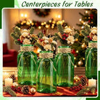 6 Pack Mason Jar Vases for Centerpieces, Green Glass Flower Vase - Image 4