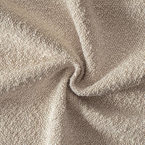 MIULEE 24x24 Decorative Euro Sham Boucle Couch Pillow Covers Oatmeal - Image 2