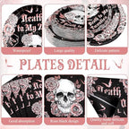 Pickmesh 250 Pcs Death to My 20s Party Decoration 30th Birthday Paper Plates Cups and Napkins Rip to My Twenties Birthday Party Tableware Set for Women Funeral Youth, 50 Guests - Image 2