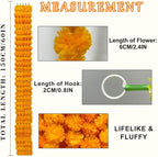 10 Pcs Artificial Marigold Garland for Decoration 5 ft Long Golden Yellow Indian Diawli Decorations for Home, Celebrations Events. Orange - Image 3