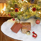 Nackiy White Christmas Tree Skirt, Faux Fur Plush Holiday Decor, 48 Inch by Nackiy