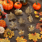 Patelai 24 Pieces Fall Thanksgiving Napkin Ring Set Pumpkin Napkin Holder - Image 3