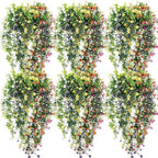 Hotop 6 Pcs Artificial Hanging Plants Ivy Vine with Flowers, Mixed Colors by Hotop