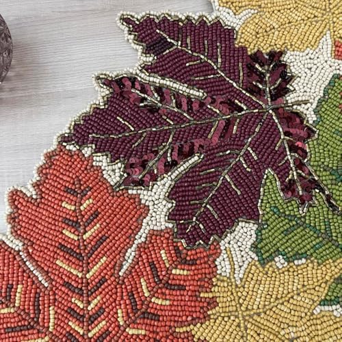 Enliven Handmade Maple Leaf Beaded Table Runner, 13x36 Inches Lightweight Decorative Table Runner, Perfect for Dining/Wedding/Party/Everyday Use & Easy to Clean, Elegant Beaded Runner (Multicolor) - Image 7