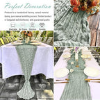 16 Pack Sage Green Cheesecloth Table Runner Rustic Gauze 22 x 108 inch Cheese Cloth Table Runners for Wedding Bridal Shower Birthday Party Table Runner Thanksgiving Christmas Decor - Image 6