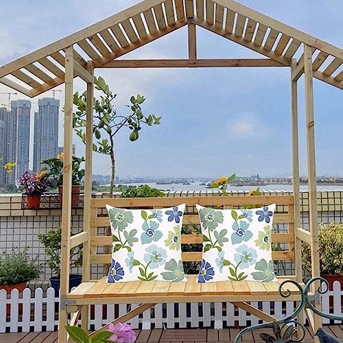 Pack of 2 Embroidered Decorative Throw Pillow Cover 18x18 Inch Farmhouse Floral Pillowcase for Living Room Sofa Bed (Grass Flower) - Image 5