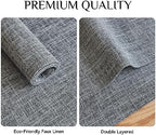 Softalker Faux Linen Cloth Placemats Set of 8-12 x 18 Inch, Light Grey - Image 4