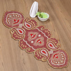 Lightnpro Christmas Beaded Table Runner 13x36 Inch - Maroon Gold Paisley Design - Handmade Elegant Perfect Table Mat for Holiday Décor, Weddings, Thanksgiving, Family Gatherings, New Year Celebration by Lightnpro