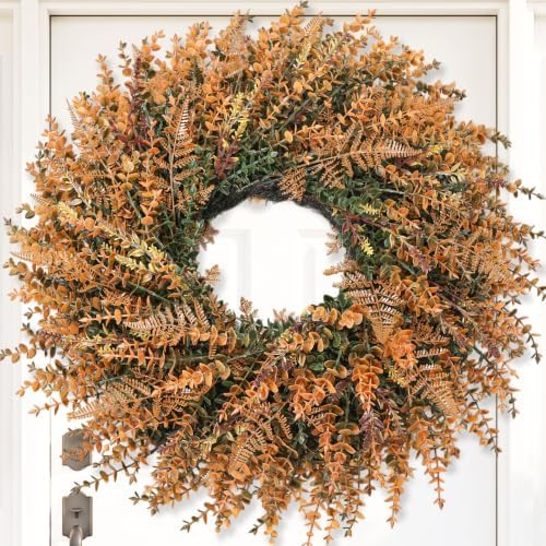 28" Fall Wreath for Front Door, Large Artificial Autumn Decor by Unknown