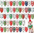 Abbylike 50 Pcs Christmas Dog Bandanas Bulk, Snowman Santa Snowflake by Abbylike