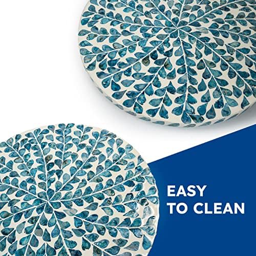 Lazy Susan for Countertop - Lazy Susan for Table, Mother of Pearl Turntable Organizer, Wood Round Spinning Tray Rotating for Kitchen, Cabinet, Counter Spice Pantry.12.5 Inch - Image 5