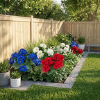 Hananona 12 Pcs Artificial Geranium Flowers for Outdoors Geranium Silk Red White Blue Flowers Outdoor UV Resistant Plants Faux Patriotic Flowers for 4th of July Home Decor (12, RedWhiteBlue) - Image 7