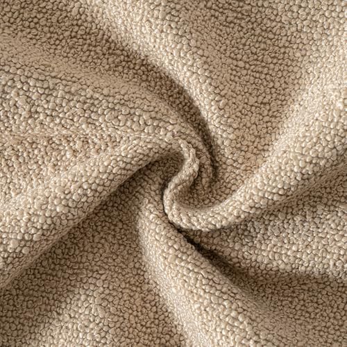 MIULEE 22x22 Decorative Euro Sham Boucle Couch Pillow Covers Camel - Image 2