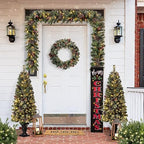 Glitzhome 42" H Lighted Wooden Black Christmas Porch Sign, Rustic Merry Christmas Vertical Porch Décor, Standing Hanging Holiday Party Signs Wall Door Decorations for Xmas - Image 7