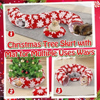 Cat Tunnel Christmas Tree Skirt for 5-7.5ft Trees - Prevent Christmas Tree Falling, Snowflake Patterns Warm Soft Cat Tube Bed with Anti-Slip Mat - Image 4