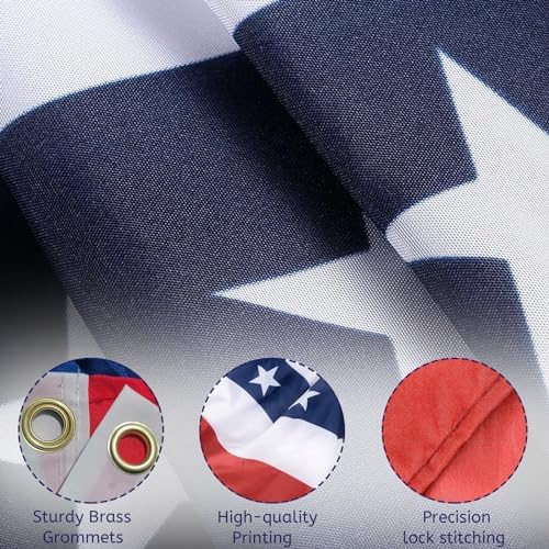 3x6Ft American Flag Bunting for Outside - 4th of July Decorations Outdoor USA Patriotic Pleated Half Fan Bunting Flag for Porch Banner Decor 4 pack - Image 5