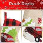 Christmas Stockings 5 Pack, 18'' Large Christmas Stockings with Santa Snowman Gnomes Pattern,Classic Buffalo Plaid Cuff,Xmas Ornaments for Family Stairs Fireplace Tree Hanging - Image 6