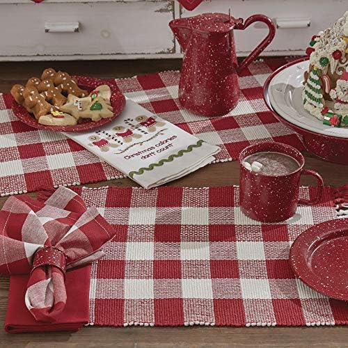 Park Designs Buffalo Check Placemat Set of 4, Red & Cream - Image 3