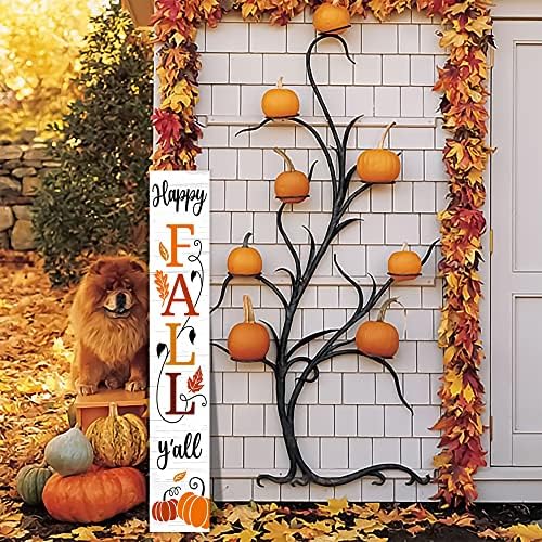 Happy Fall Y'all Wooden Porch Sign 47" Thanksgiving Large Welcome Porch Sign for Pumpkin Sign Autumn Home Front Door Yard Party Decor - Image 7