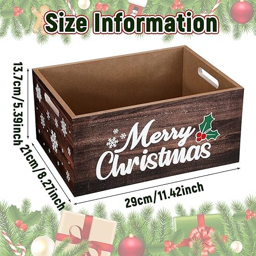Namalu Christmas Hot Cocoa Bar Decor 11x8x5 in Wooden Storage Box, Wood - Image 2