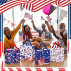 Wesnoy 48 Pcs 4th of July Patriotic Gift Bags Bulk with Handle Non Woven 250th Anniversary Goodie Bag Independence Day American Flag Memorial Day Tote Bag Holiday Party Favor, 11.4 x 10.6 x 4.7 Inch - Image 6