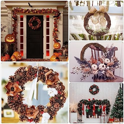 Natural Grapevine Wreath for Crafts - 14 Inch Round Rattan Twig Wreath Base - DIY Wreaths Making Supplies for Decor - 2 Pack - Image 7