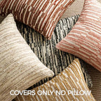 Boho Striped Decorative Throw Pillow Covers 24"X24"Set of 2 Mustard Yellow - Image 5