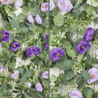 TOCHGREEN 4 Pack Artificial Eucalyptus Flower Garland with Purple Roses - Image 7