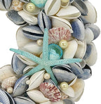 Galt International 18" Nautical Seashell Wreath, Blue | Coastal Beach Floral Home Decor Indoor Outdoor Real Starfish Pearl Seashells - Image 4
