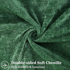 decorUhome Chenille Green Velvet Throw Pillow Covers 24x24 Set of 2 - Image 2