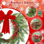 Christmas Wreaths for Front Door Decor Flower, 20" Winter - Image 4