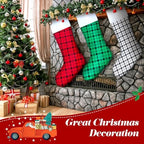 Maitys 5 Pcs Jumbo Christmas Stockings 43 Inch,Plaid Style,Multi Color - Image 4