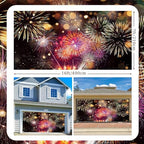 7x16ft Gorgeous Fireworks Garage Door Banner Cover Happy New Year 2026 Photography Backdrop Colorful Blurry Bokeh Fireworks New Year's Eve Celebration Countdown To New Year Banner Party Decor - Image 4