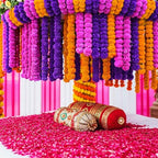 Giegxin 15 Pack 5ft Marigold Garland for Decor, Orange, Dark Purple, Violet - Image 6