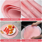 Buryeah 24 Pieces 13 Inch Christmas Round Placemats Circle Woven Place Mats Boho Decor Dining Table Mats Table Scape Hosting Friends for Wedding Birthday Dinner Parties (Pink) - Image 4