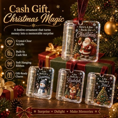 14Pcs Christmas Money Holders for Cash, 2027 Cash Gift Holder Ornament, Crystal Holiday Money Holder, Hanging Christmas Ornaments for Tree Decor & Stocking Stuffer Gifting (14PCS) - Image 2