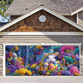 7 * 16FT Summer Garage Door Cover Decorations Sunset Palm Trees Garage Door Banner for Outdoor Indoor Summer Party Photography Backdrop (easter bunny, 7 * 16 ft) by ANNAQUEEN